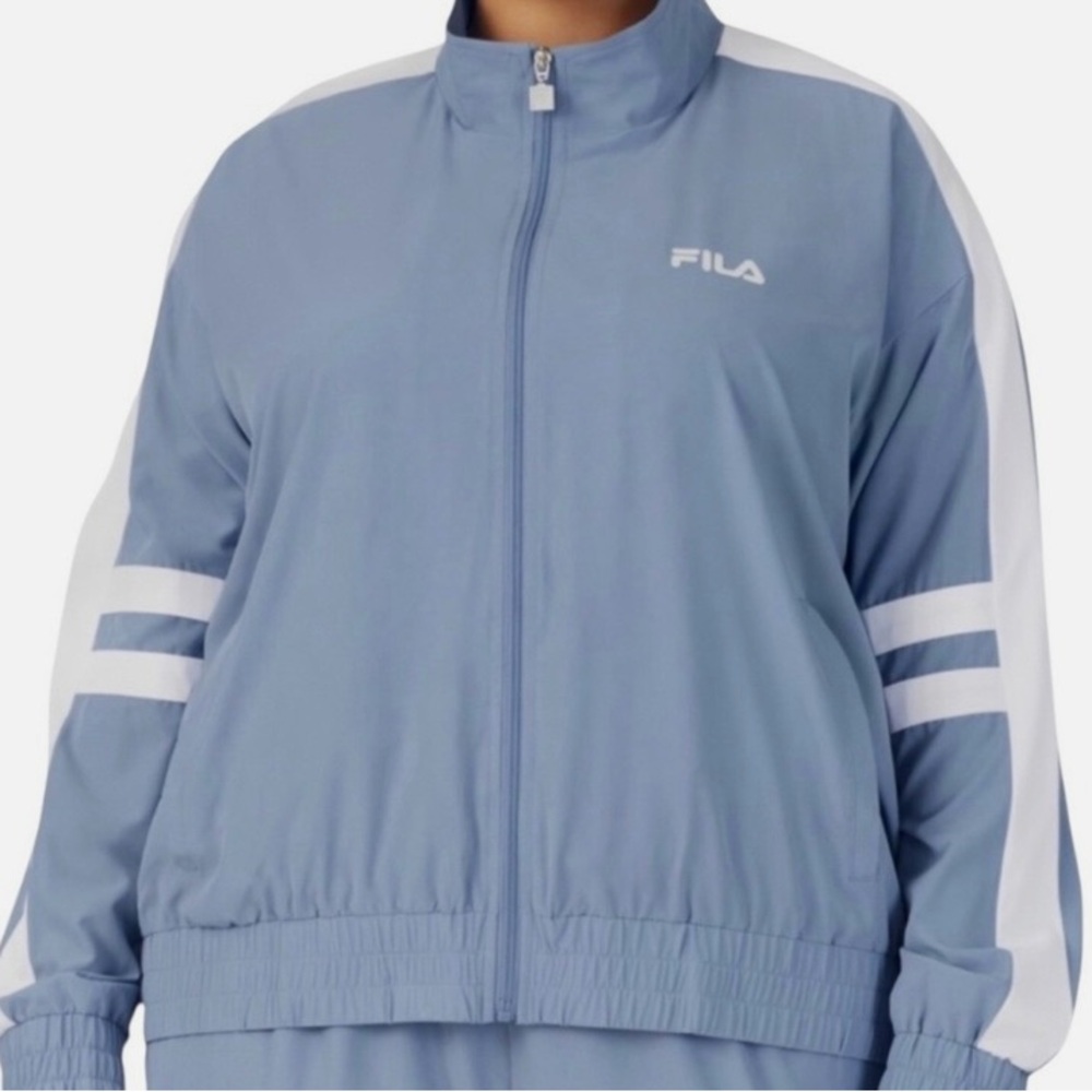 Fila Light Blue and White Track Jacket